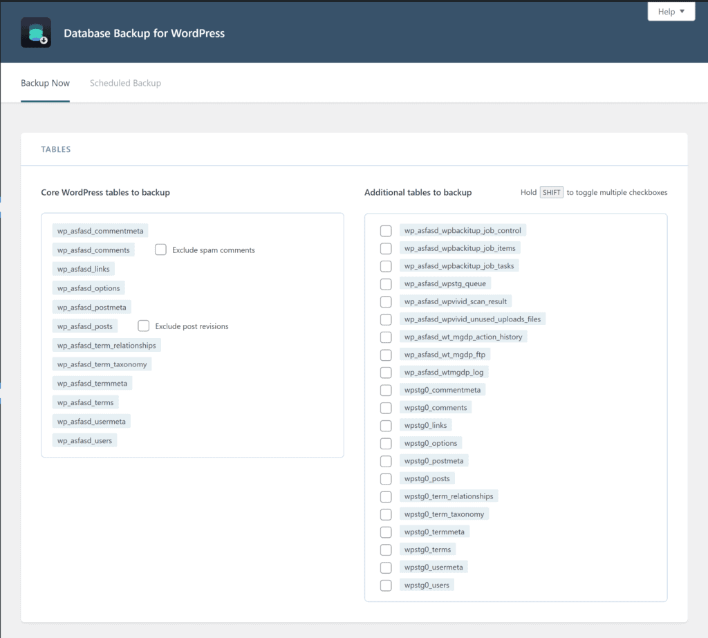 Datenbanksicherung für WordPress