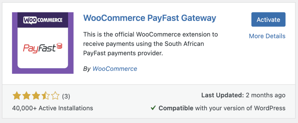 WooCommerce PayFast ゲートウェイ