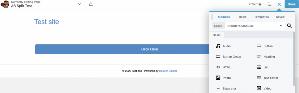 Modulo pulsante Beaver Builder