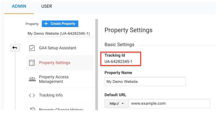 Encuentre su ID de seguimiento