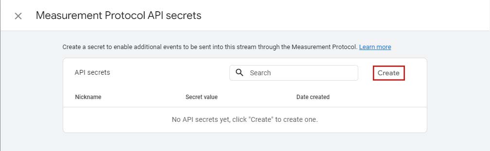 Crear clave secreta de API