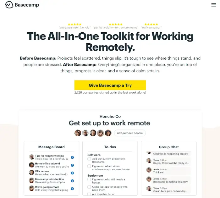 Collaboration-Tools für Remote-Teams: Basecamp