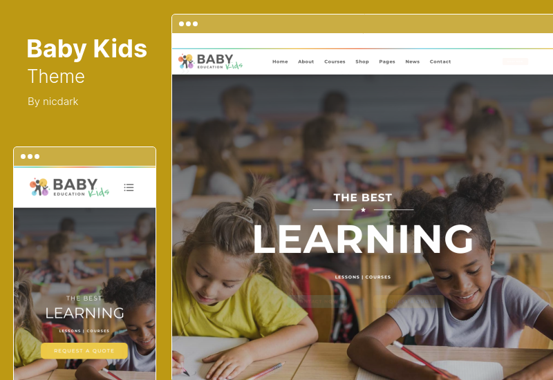 Baby Kids Theme - Bildung Grundschulkinder WordPress Theme