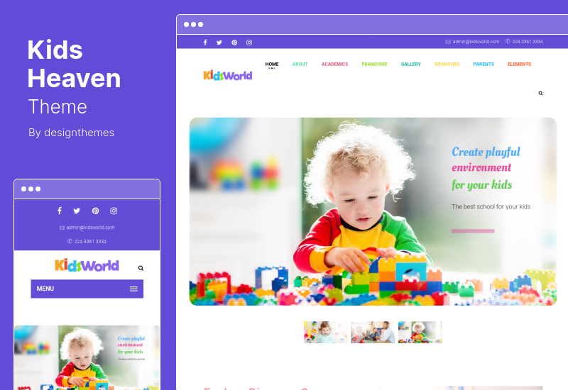 Kids Heaven Theme - Kindererziehung WordPress Theme