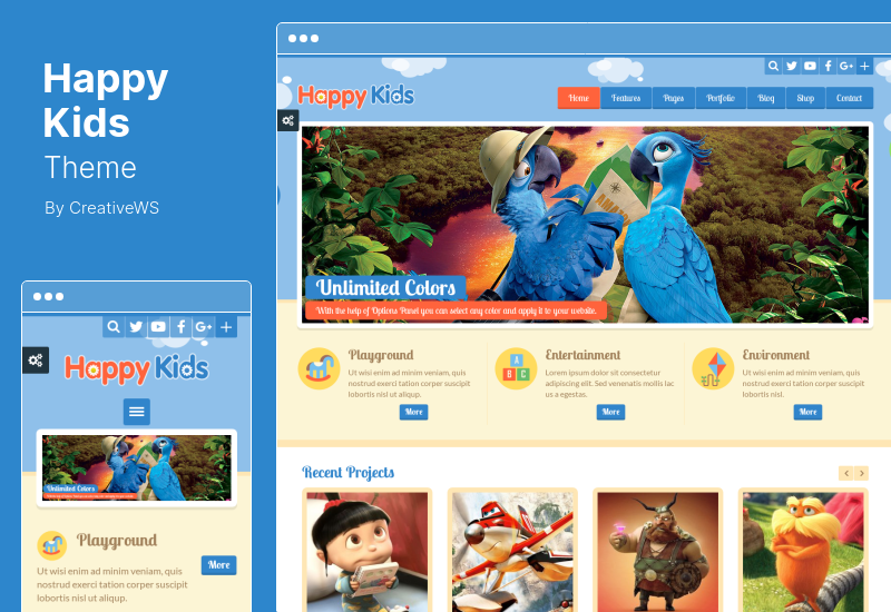 ธีม Happy Kids - ธีม WordPress สำหรับเด็ก