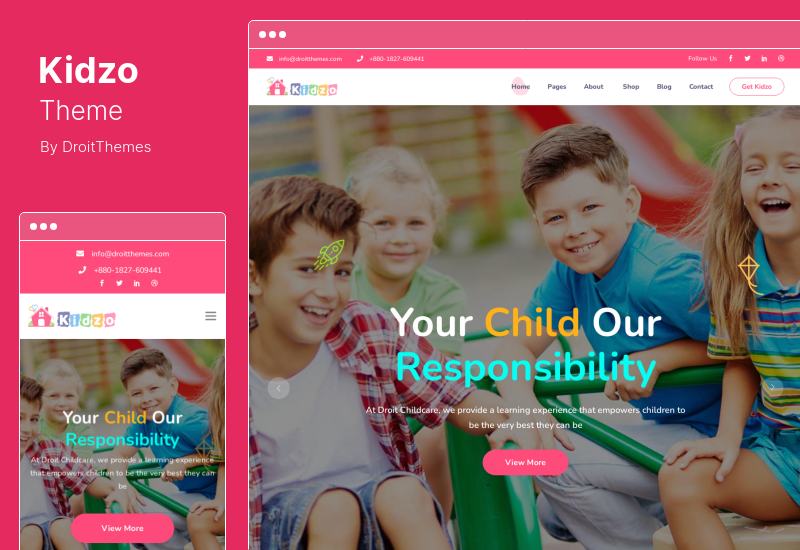 Kidzo Theme - ธีม WordPress สำหรับเด็กและเด็ก