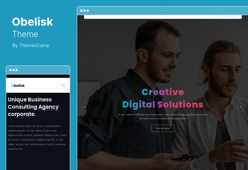 Obelisk Theme - Portfolio Agencji i kreatywny motyw WordPress