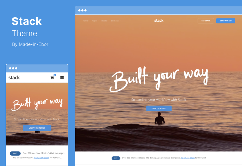 Stack Theme - ธีม WordPress อเนกประสงค์พร้อม Visual Composer ตัวสร้างหน้าตัวแปร