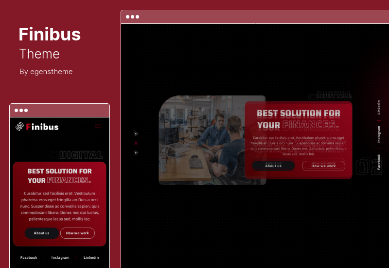 Finibus Theme - motyw WordPress dla oprogramowania i agencji cyfrowej