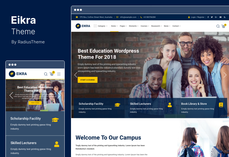 Eikra 主題 - 教育 WordPress 主題