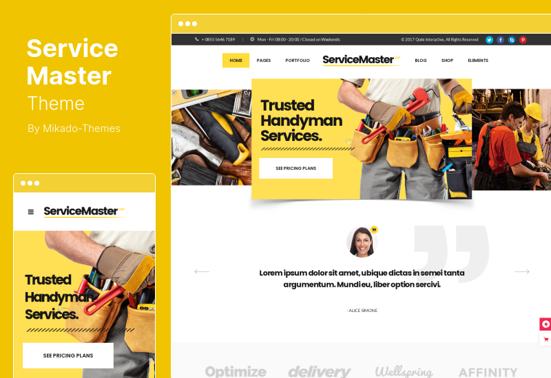 Thème maître de service - Thème WordPress Handyman