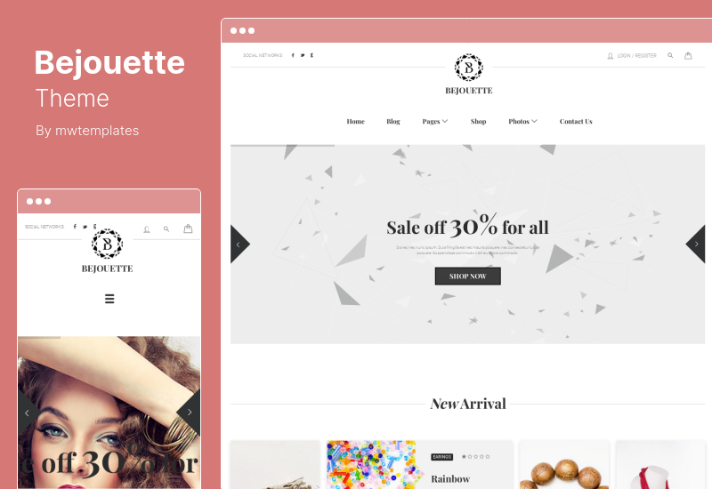 Bejouette-Thema - WordPress-Thema für handgefertigten Schmuckdesigner