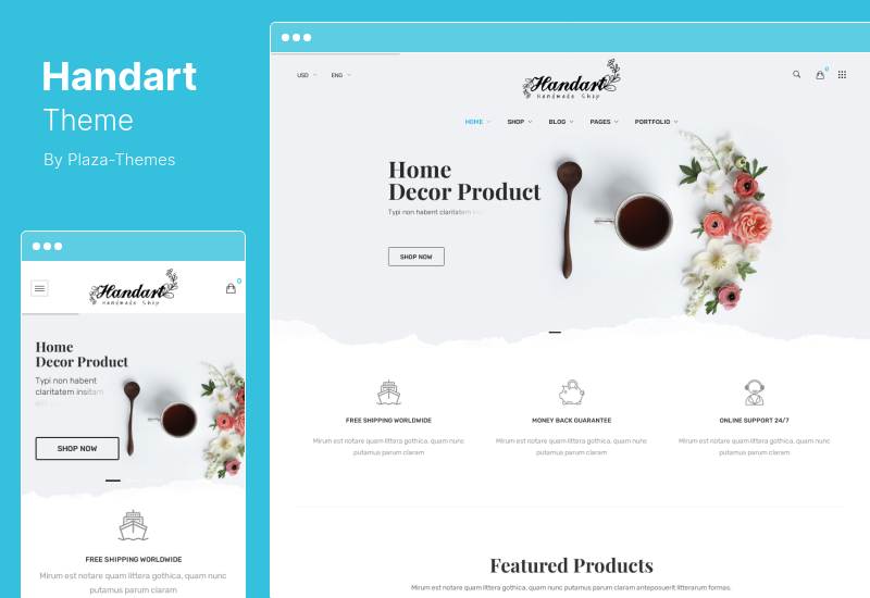 Handart テーマ - 手作りの WooCommerce テーマ