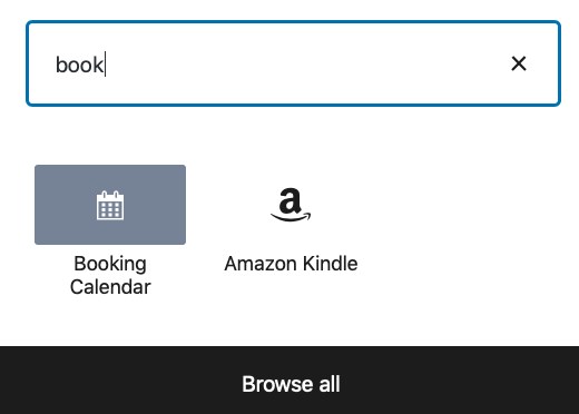 gutenberg booking calendar block