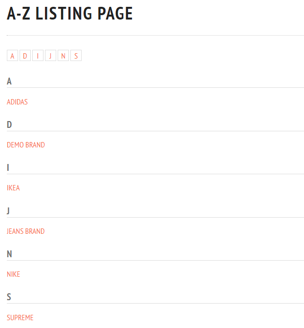 เพิ่มรายชื่อแบรนด์ a-z ใน WooCommerce