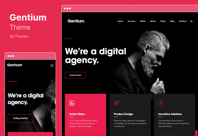 Gentium Theme — креативная тема WordPress для цифрового агентства