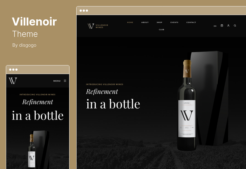 Villenoir-Thema - WordPress-Theme für Weinberge, Weingüter und Weingeschäfte