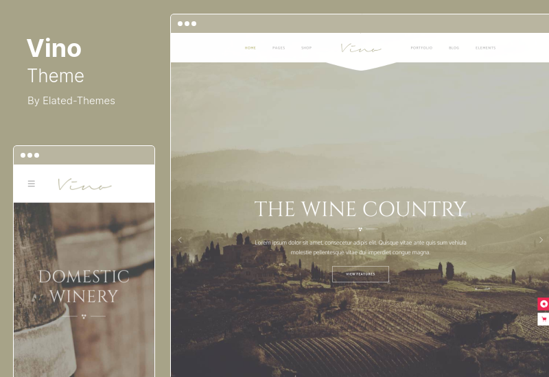 Vino-Thema – Ein edles Weingut, eine Weinbar und ein Weingut-WordPress-Theme