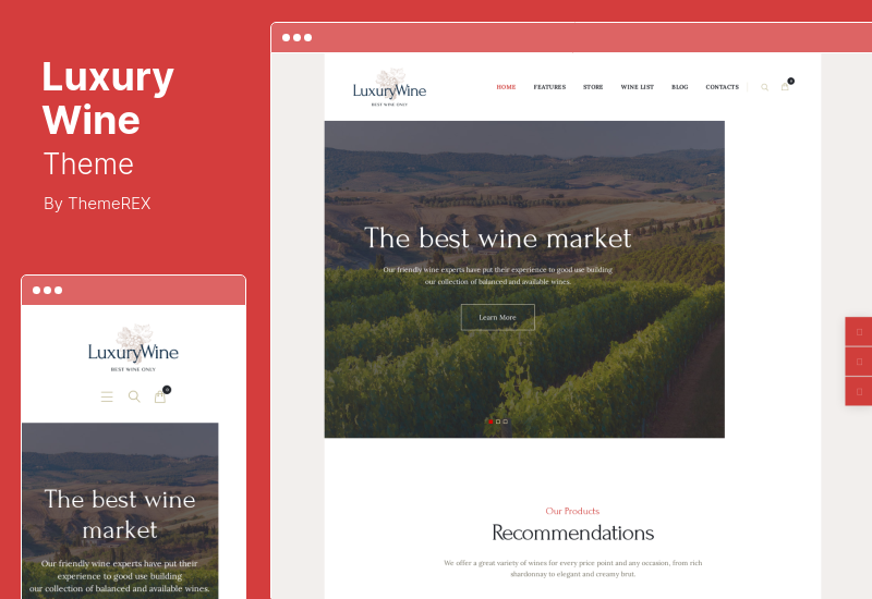 Luxury Wine Theme - Liquor Store Vineyard WordPress 主題