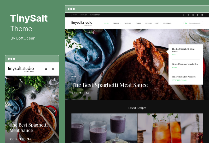 Tema TinySalt - Tema WordPress pentru blog personal alimentar