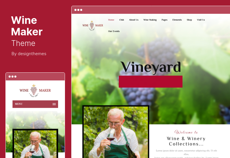 سمة صانع النبيذ - سمة متجر Winery WordPress