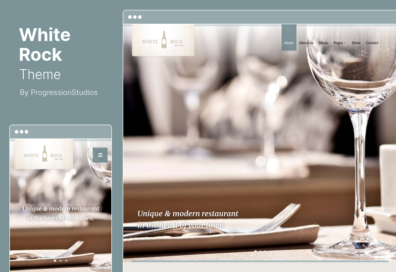 White Rock Theme - WordPress-Theme für Restaurant-Weingut