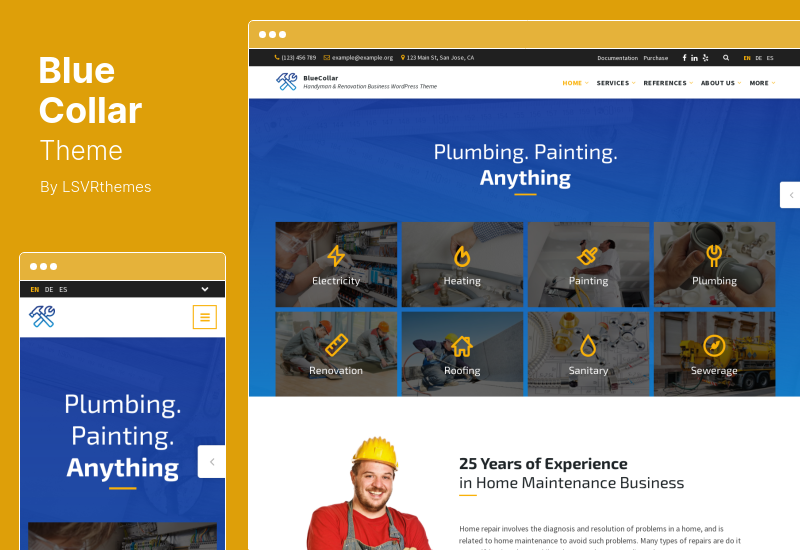 BlueCollar Theme - Handyman & Renovation Business WordPress 主题