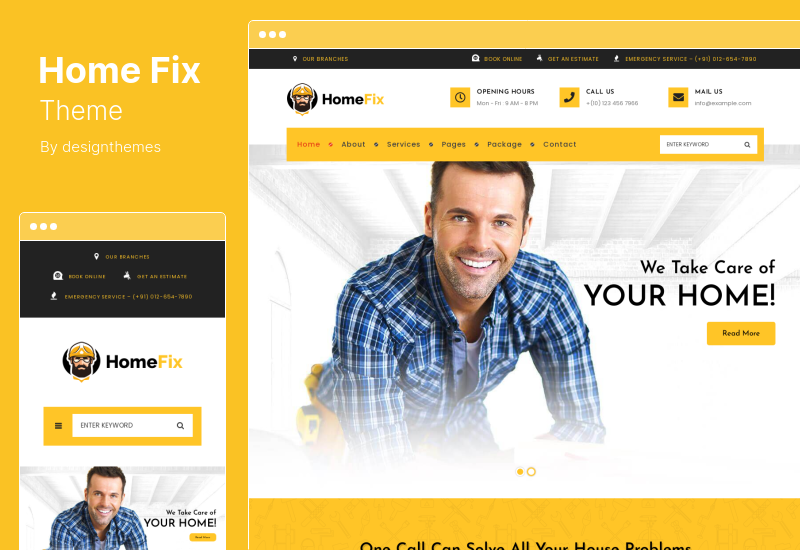 HomeFix Teması - Tesisatçı, Tamirci Bakım WordPress Teması