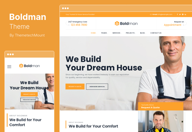 Boldman 테마 - Handyman Renovation Services WordPress 테마