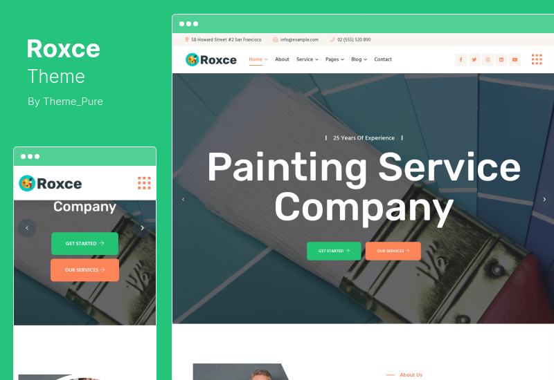 Roxce Teması - Boyama Hizmetleri WordPress Teması