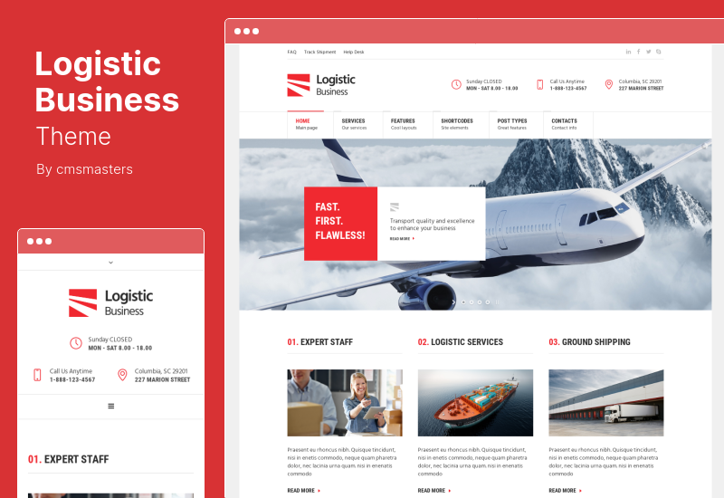 Logistic Business Theme - Tema de WordPress para logística de transporte y camiones