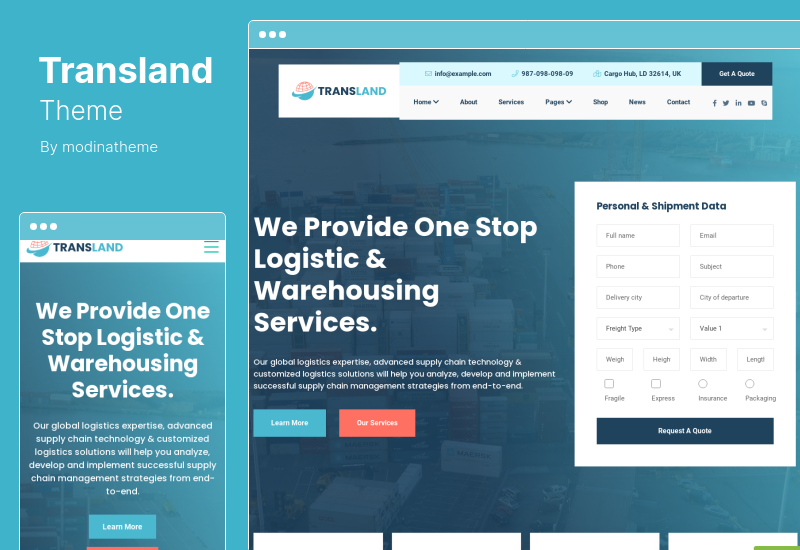 Transland Theme - Tema de WordPress para transporte y logística