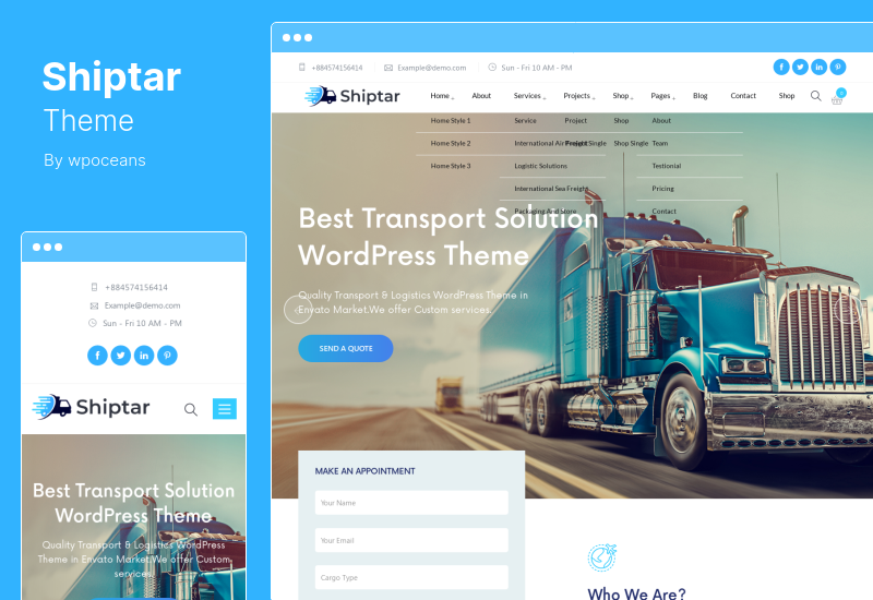 Thème Shiptar - Thème WordPress pour le transport et la logistique