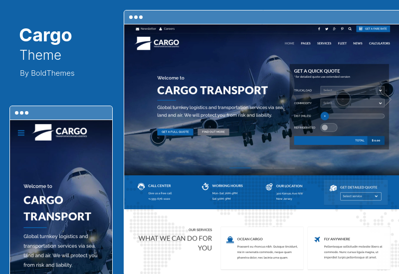 Cargo Theme - Tema de WordPress para transporte y logística