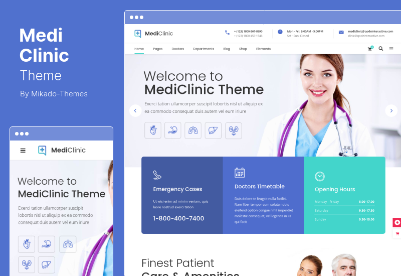 Motyw MediClinic - Motyw WordPress Medyczna opieka zdrowotna