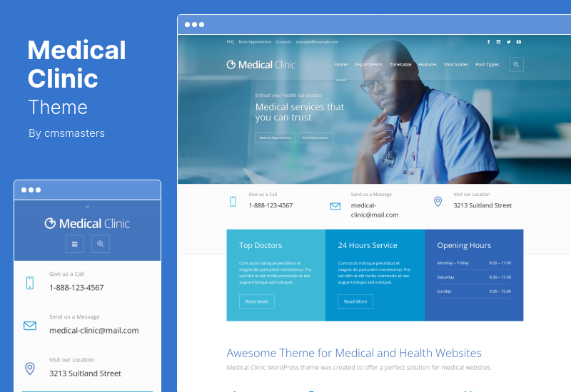 Thème de la clinique médicale - Thème WordPress pour la santé des médecins et des hôpitaux