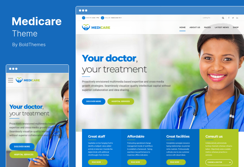 Medicare テーマ - 医師、医療、ヘルスケアの WordPress テーマ