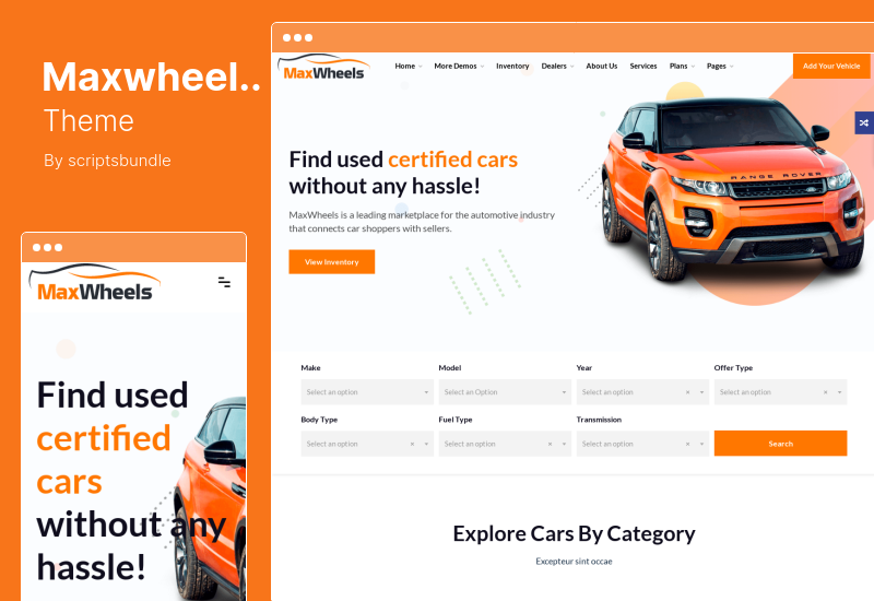 Tema Maxwheels - Tema de WordPress para concesionarios de autos, automotores y clasificados de múltiples proveedores