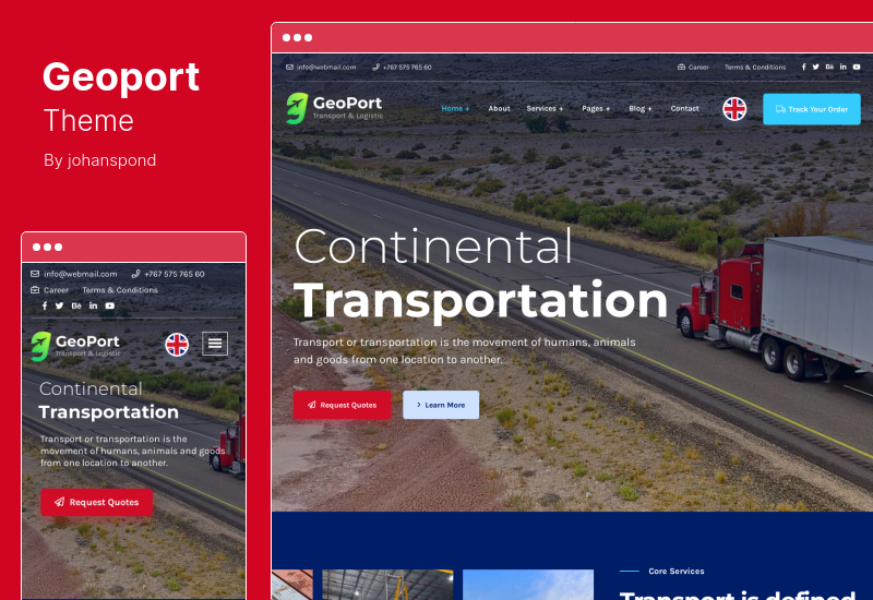 Geoport Theme - Transport & Logistics WordPress テーマ