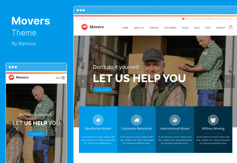 Tema Movers - Tema WordPress Empresa de Mudanças