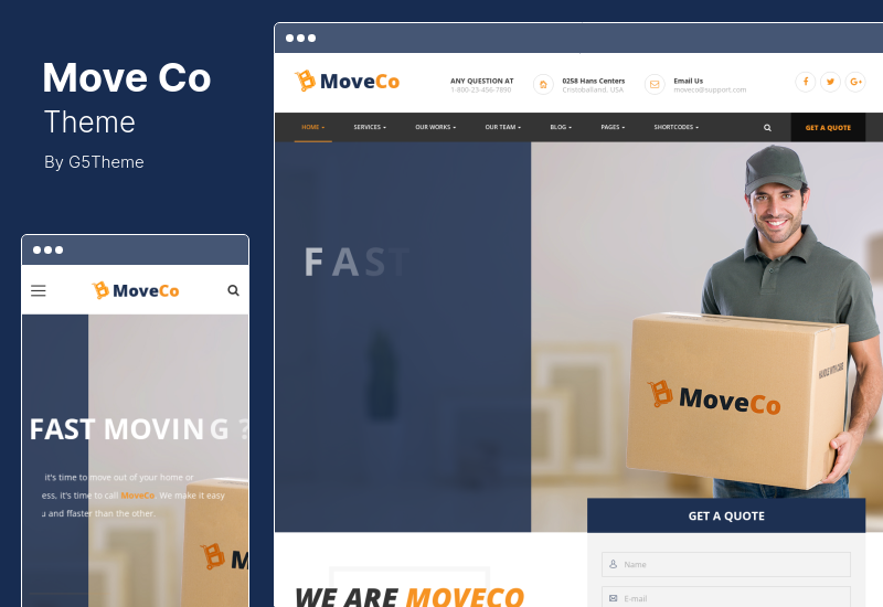 Thème MoveCo - Thème WordPress pour entreprise de logistique