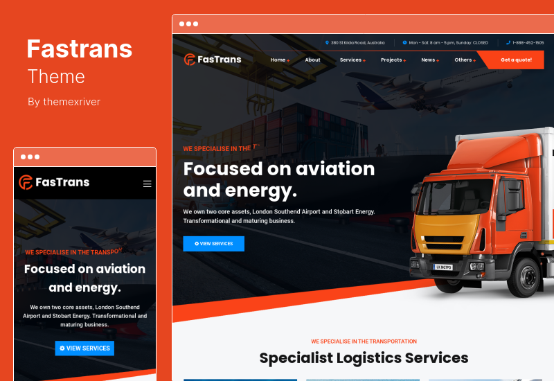 Tema Fastrans - Tema WordPress de Logística e Transporte