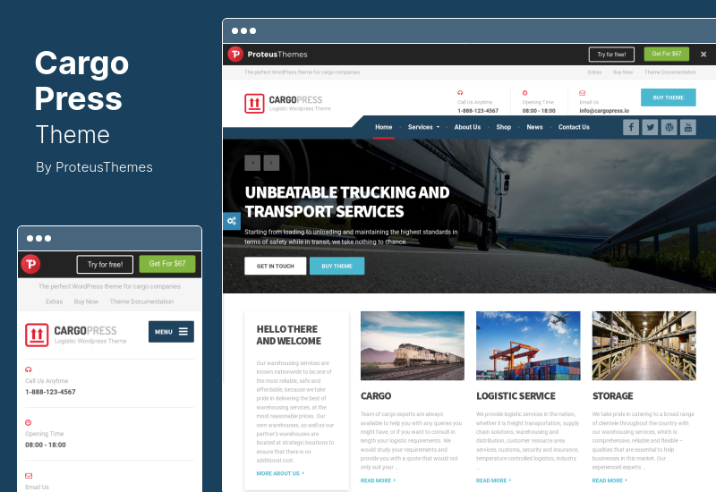 Motyw CargoPress - Motyw WordPress logistyka, magazyn i transport