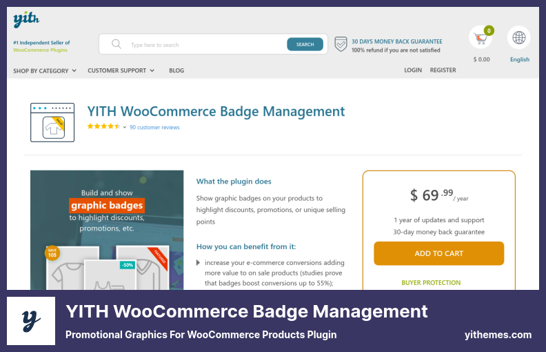 YITH WooCommerce 徽章管理插件 - WooCommerce 产品插件的促销图形