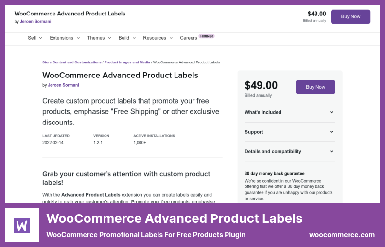 Plugin WooCommerce Advanced Product Labels - WooCommerce Promotional Labels for Free Products Plugin