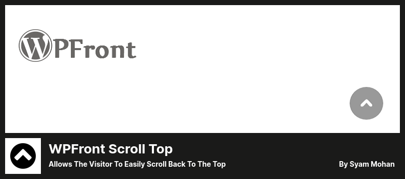 Plugin WPFront Scroll Top - Permet au visiteur de revenir facilement en haut