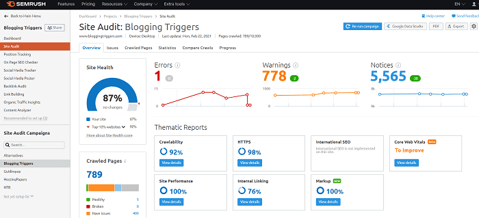 SEO-audit-SEMrush