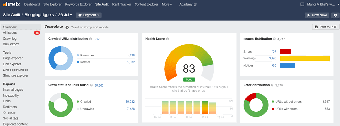 ahrefs audit