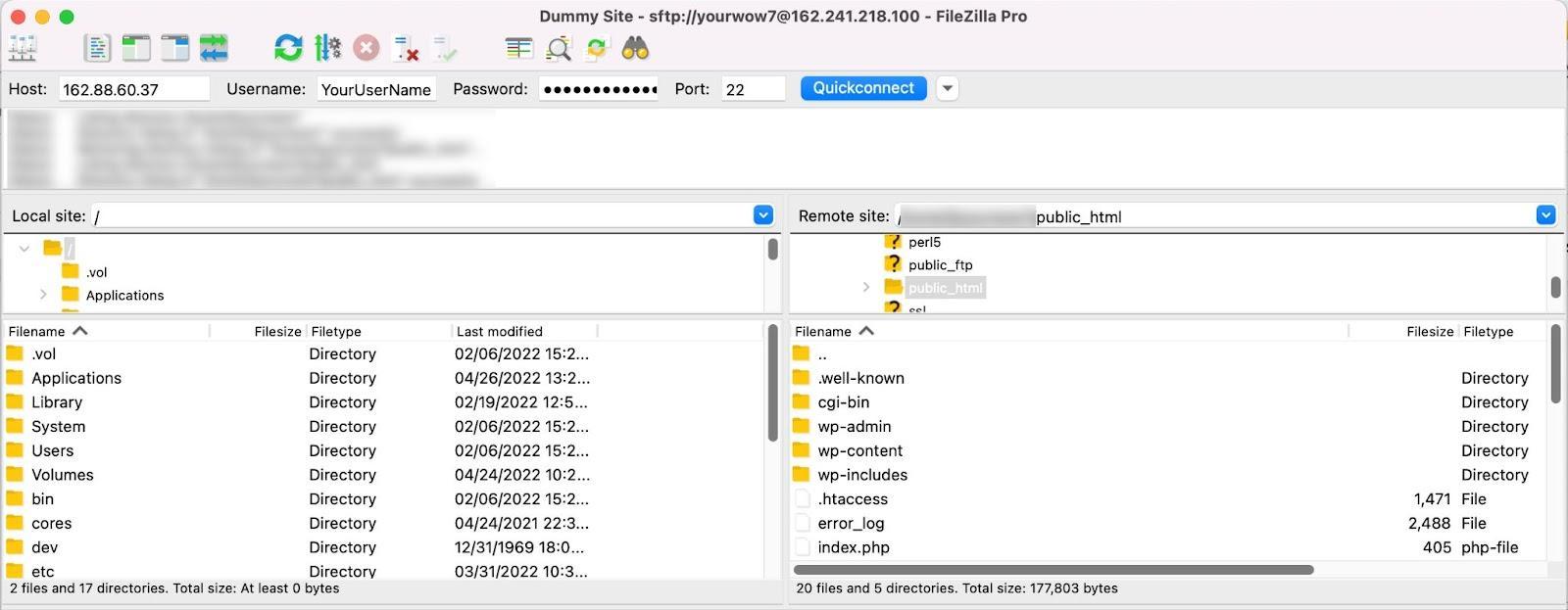 trouver le dossier public_html dans Filezilla