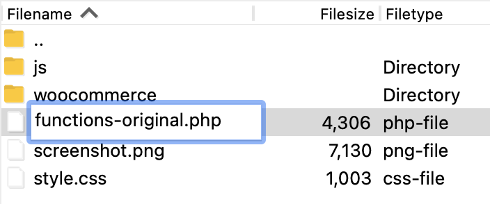 renommer le fichier functions.php